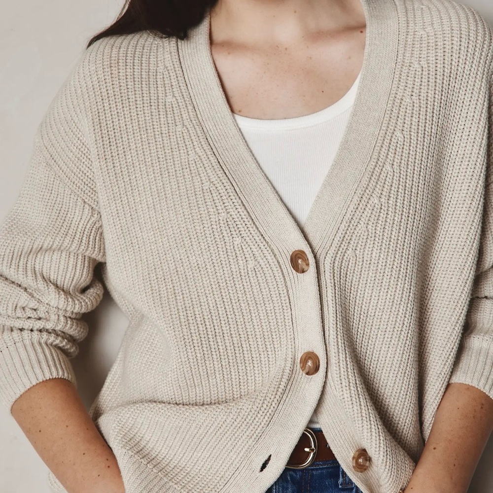 Quince 100% Organic Cotton Oversized Boyfriend Cardigan - Size Medium